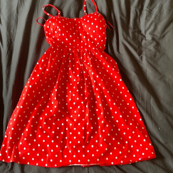 Red spotted retro style dress. Size small, Twik brand - Picture 1 of 3